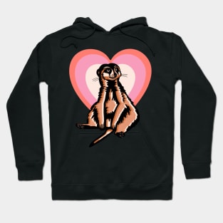 Meerkat Love Heart Hoodie